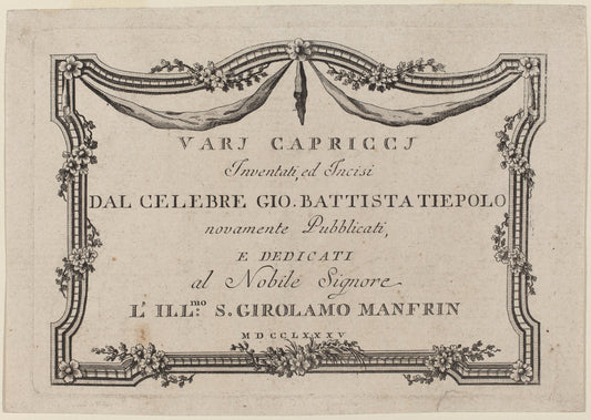 Title Page by Giovanni Battista Tiepolo (Italian, 1696 - 1770), 16X12"(A3)Poster Print