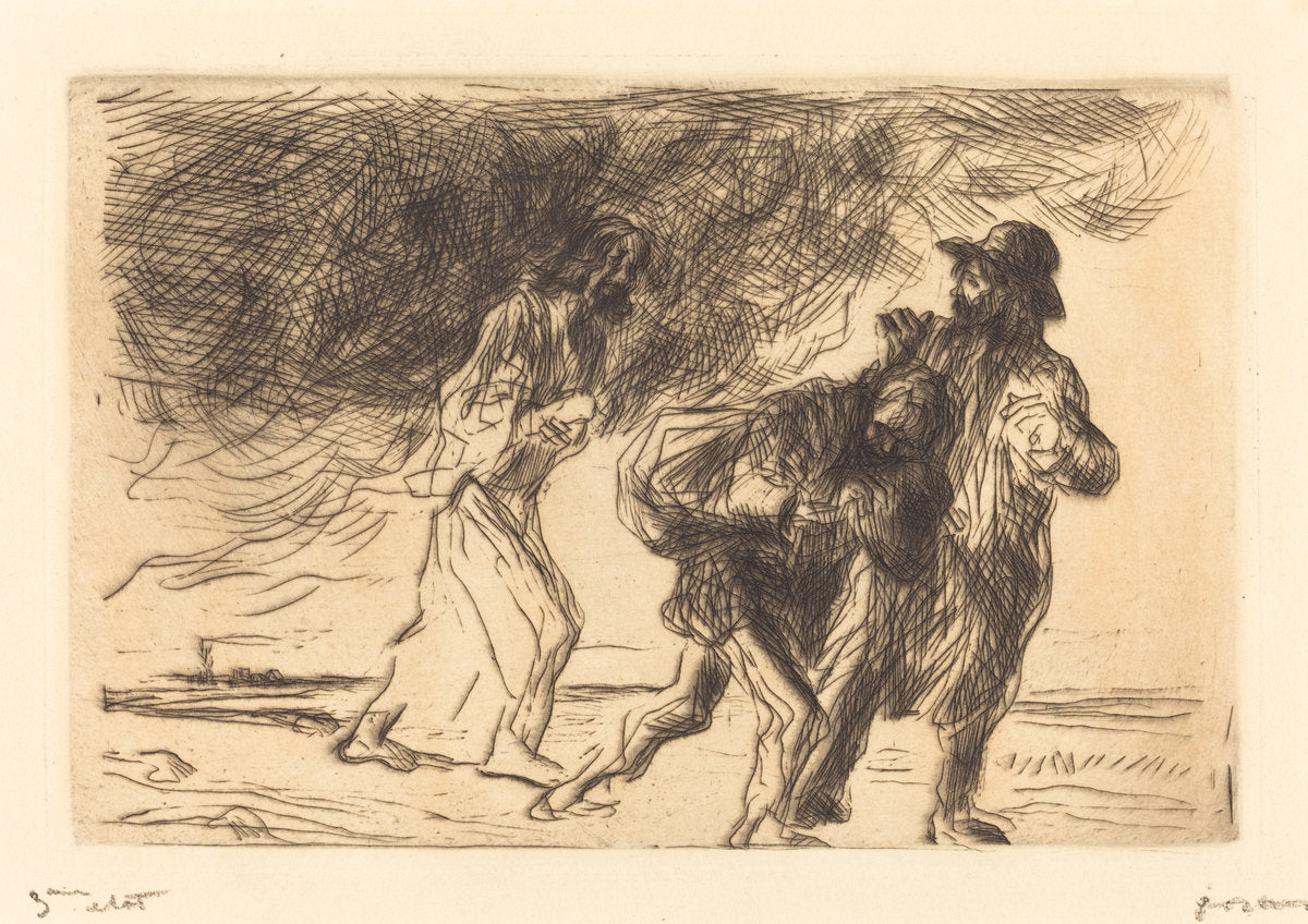 The Road to Emmaus (first plate) by Jean-Louis Forain (French, 1852 - 1931), 16X12"(A3)Poster Print