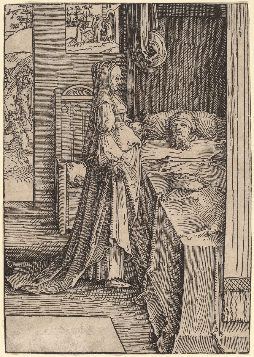 Jezebel Promising Naboth's Vineyard to King Ahab by Lucas van Leyden (Netherlandish, 1489/1494 - 1533), 16X12"(A3)Poster Print