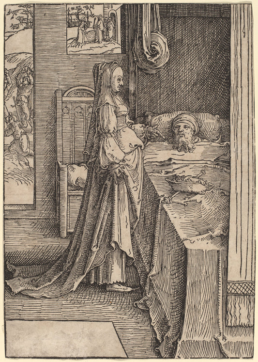 Jezebel Promising Naboth's Vineyard to King Ahab by Lucas van Leyden (Netherlandish, 1489/1494 - 1533), 16X12"(A3)Poster Print