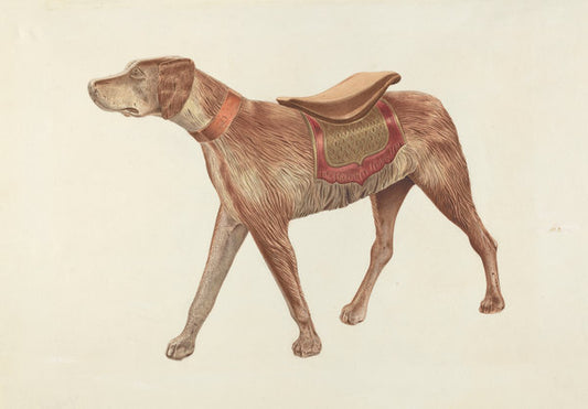 Carousel Dog by Michael Riccitelli (American, active c. 1935), 16X12"(A3)Poster Print