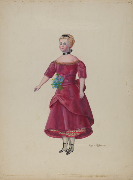 Doll--"Cornelia" by Anne Colman (American, active c. 1935), 16X12"(A3)Poster Print