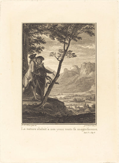 La nature étaloit à nos yeaux toute sa magnificence by Jean-Baptiste Blaise Simonet after Jean-Michel Moreau (French, 1742 - 1813 or after), 16X12"(A3)Poster Print