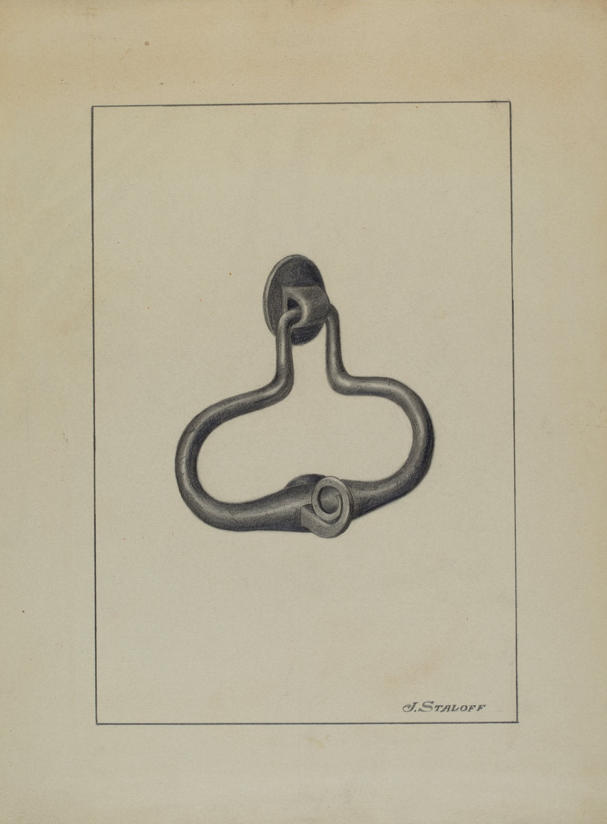 Door Pull and Knocker by Jack Staloff (American, active c. 1935), 16X12"(A3)Poster Print