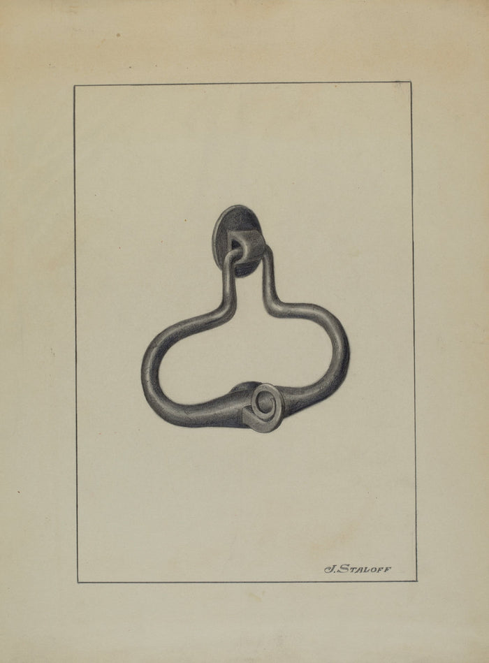Door Pull and Knocker by Jack Staloff (American, active c. 1935), 16X12