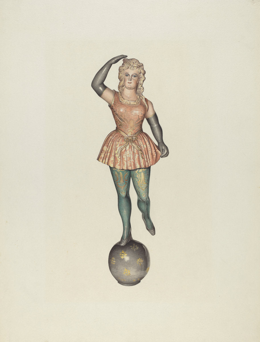 Carousel Calliope Figure by Robert Pohle (American, active c. 1935), 16X12"(A3)Poster Print