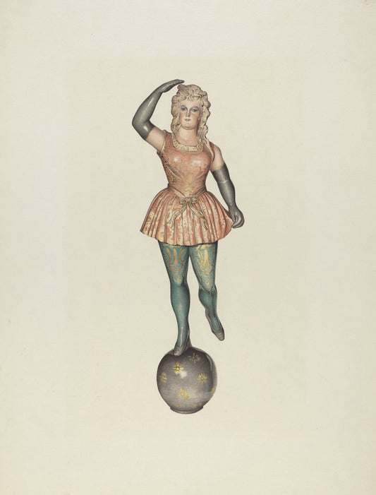 Carousel Calliope Figure by Robert Pohle (American, active c. 1935), 16X12"(A3)Poster Print