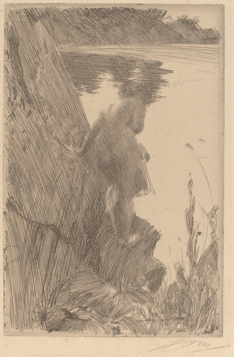 Bather III (Baigneuse de Dos) by Anders Zorn (Swedish, 1860 - 1920), 16X12"(A3)Poster Print