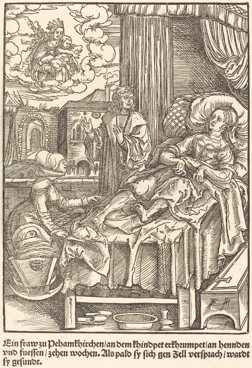 Ein fraw zu Peham Kirchen ... by Master of the Miracles of Mariazell (German, active early 16th century), 16X12"(A3)Poster Print