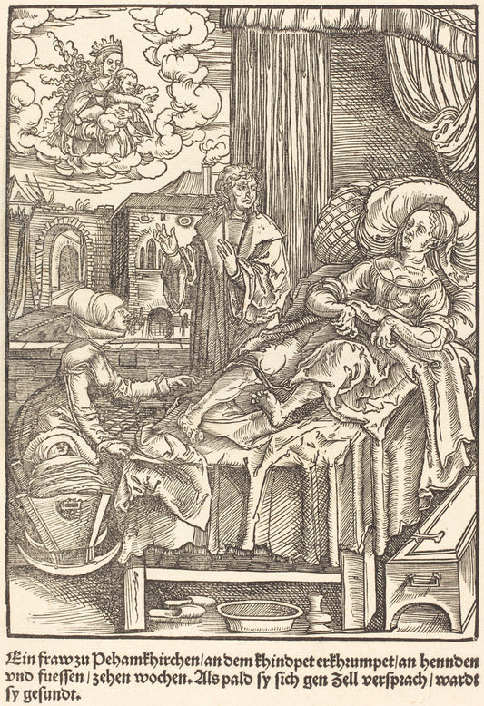 Ein fraw zu Peham Kirchen ... by Master of the Miracles of Mariazell (German, active early 16th century), 16X12"(A3)Poster Print