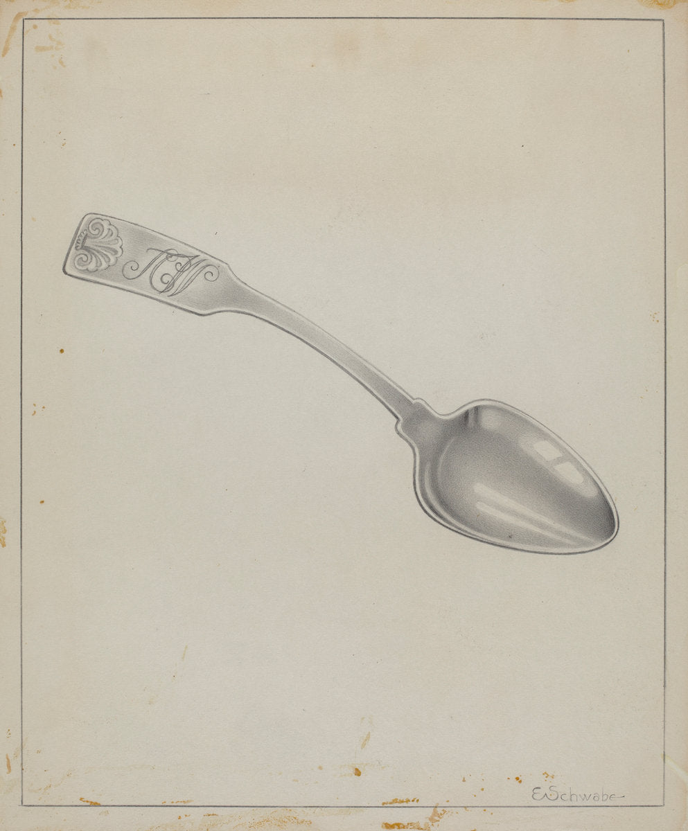 Silver Spoon by Erwin Schwabe (American, active c. 1935), 16X12"(A3)Poster Print