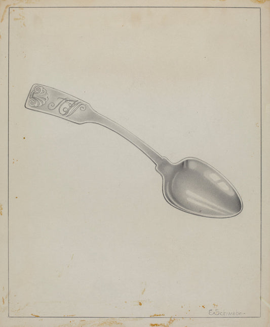 Silver Spoon by Erwin Schwabe (American, active c. 1935), 16X12"(A3)Poster Print