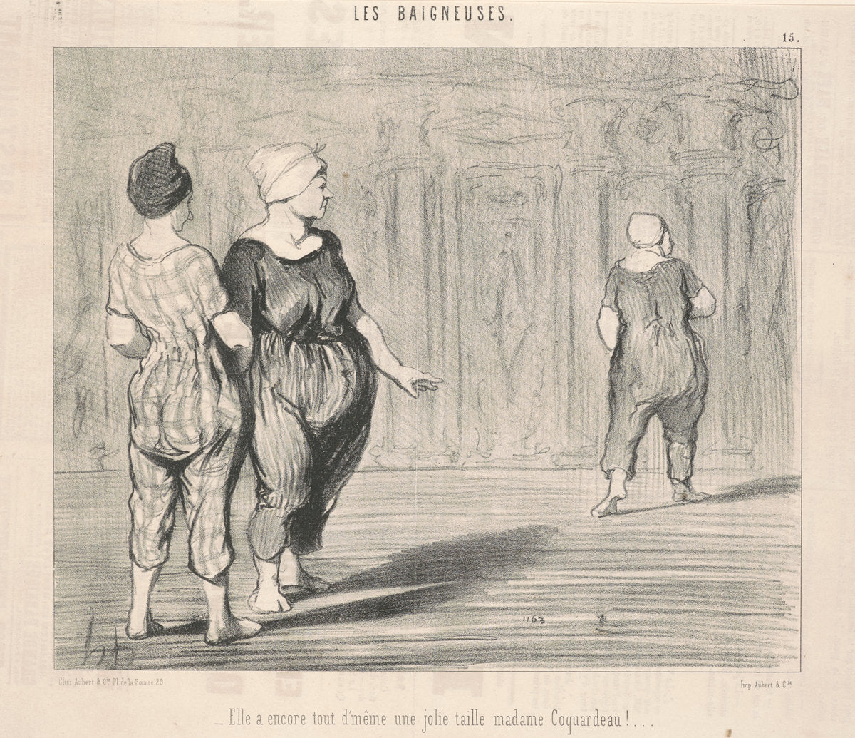 Elle a encore ... une jolie taille Madame Coquardeau! by Honoré Daumier (French, 1808 - 1879), 16X12"(A3)Poster Print