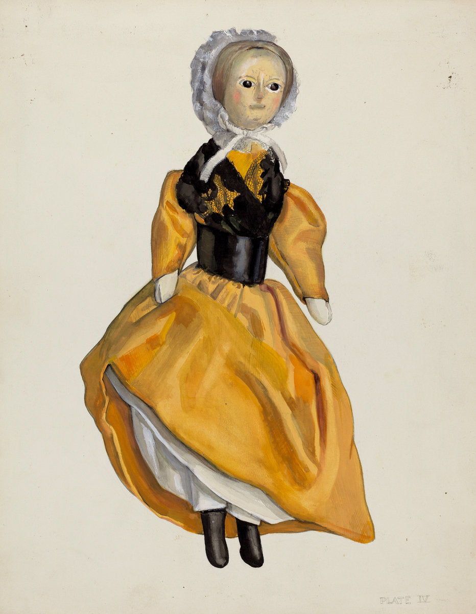 Wooden Jointed Doll by Jane Iverson (American, active c. 1935), 16X12"(A3)Poster Print