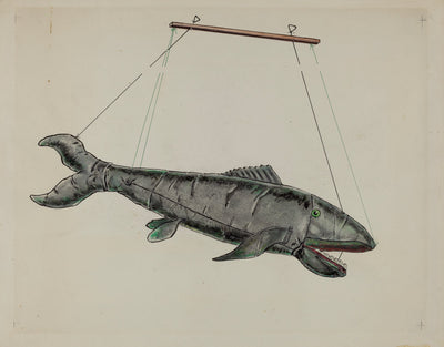 Shark Puppet by Sebastian Simonet (American, active c. 1935), 16X12"(A3)Poster Print