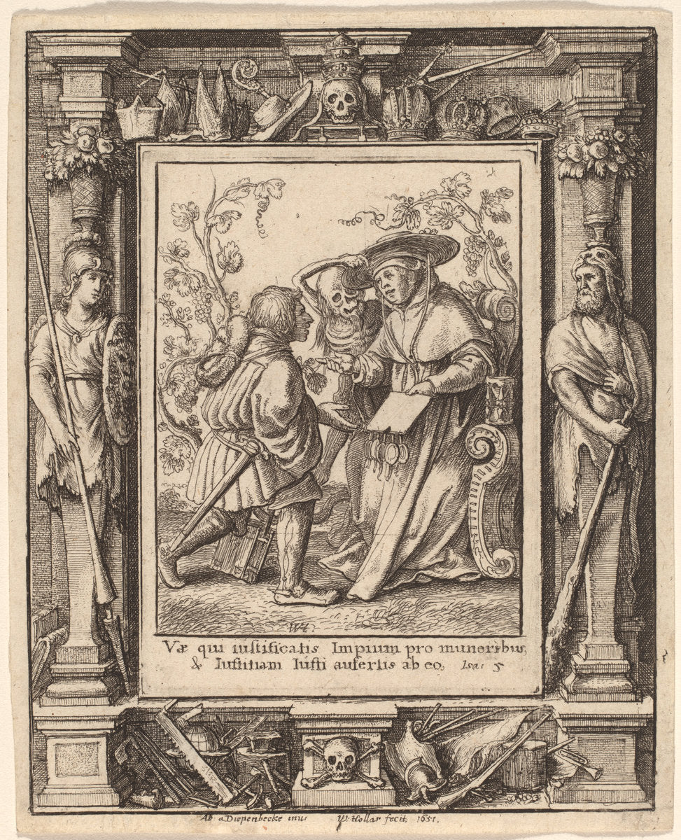 Cardinal by Wenceslaus Hollar after Hans Holbein the Younger after Abraham van Diepenbeeck (Bohemian, 1607 - 1677), 16X12"(A3)Poster Print