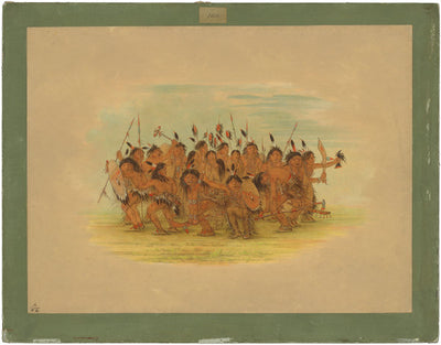 Scalp Dance - Sioux by George Catlin (American, 1796 - 1872), 16X12"(A3)Poster Print