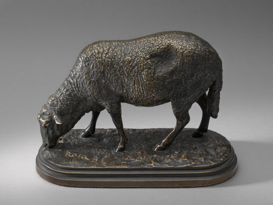 Ewe, or A Grazing Sheep by Rosa Bonheur (French, 1822 - 1899), 16X12"(A3)Poster Print