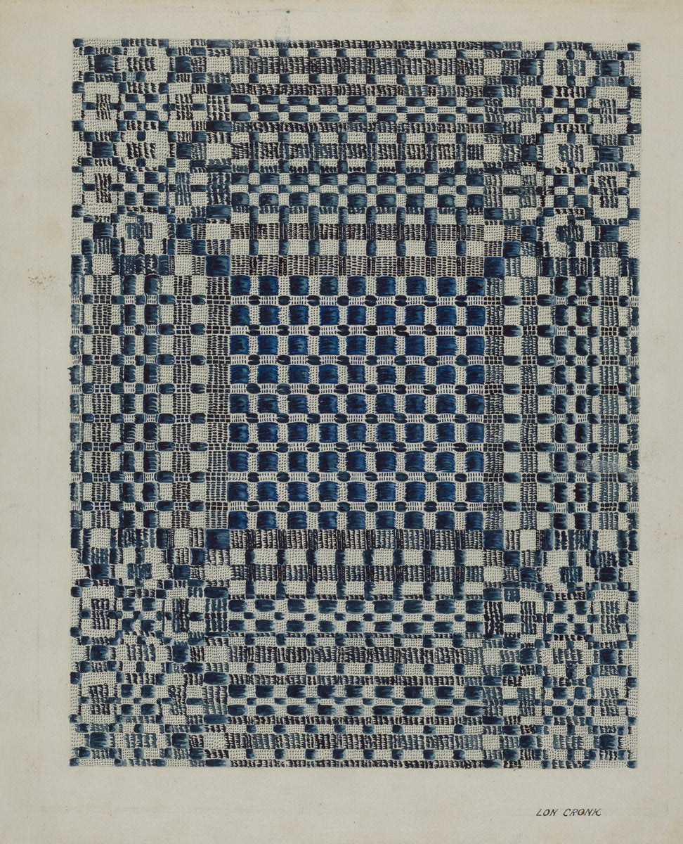 Coverlet by Lon Cronk (American, active c. 1935), 16X12"(A3)Poster Print