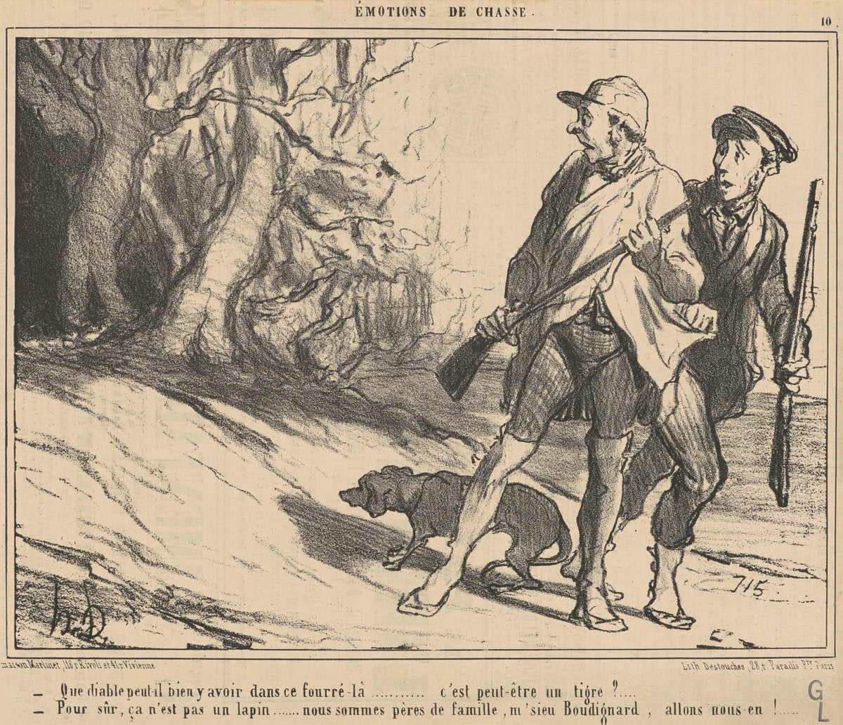 Que diable peut-il bien y avoir dans ce fourré-la? ... by Honoré Daumier (French, 1808 - 1879), 16X12"(A3)Poster Print