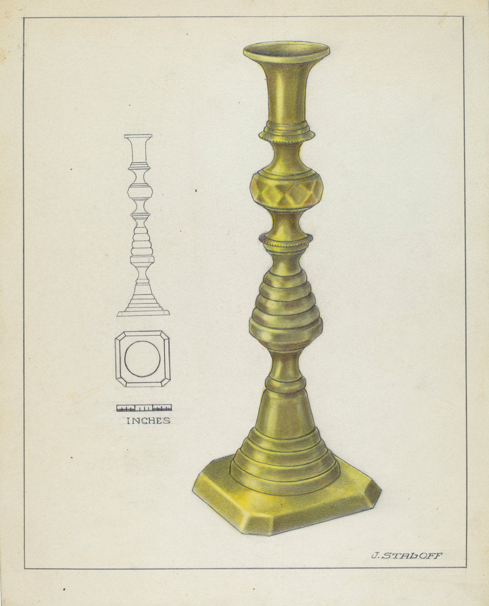 Candlestick by Jack Staloff (American, active c. 1935), 16X12"(A3)Poster Print