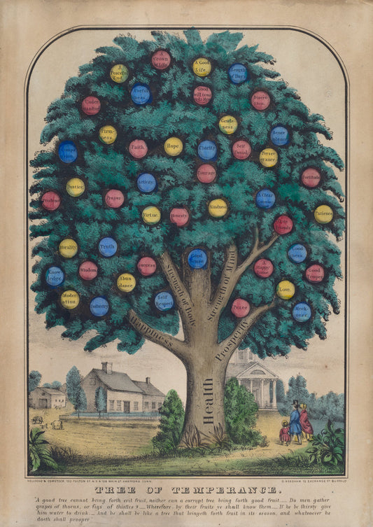 1848 by American 19th Century (Tree of Temperance), 16X12"(A3)Poster Print