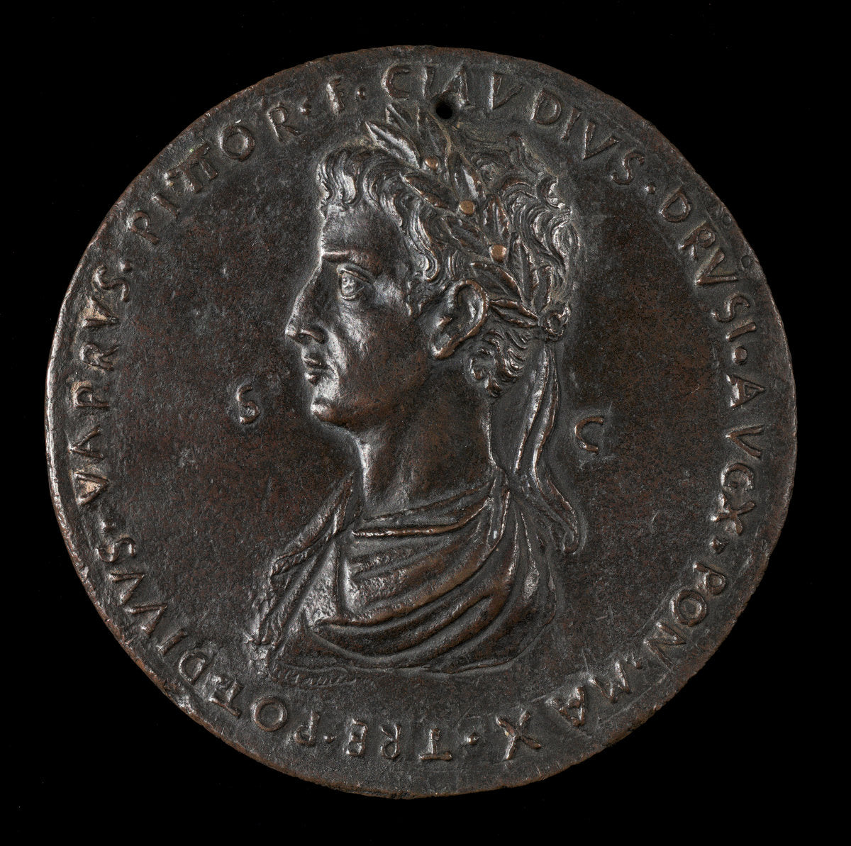 Emperor Claudius, 10 B.C.-54 A.D., Emperor 41-54 [obverse] by Varrone Belferdino (Florentine, active before 1445 - 1457), 16X12"(A3)Poster Print