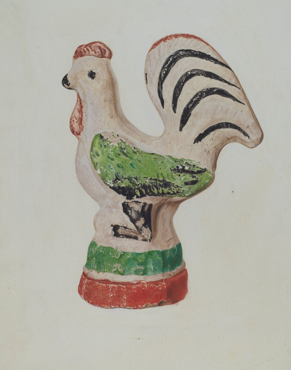 Chalkware Rooster by Betty Fuerst (American, active c. 1935), 16X12"(A3)Poster Print