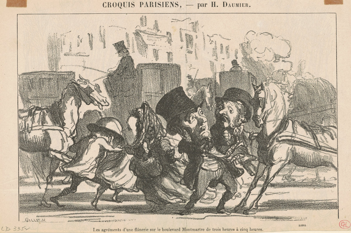 Les agréments d'une flanerie ... by Honoré Daumier (French, 1808 - 1879), 16X12"(A3)Poster Print