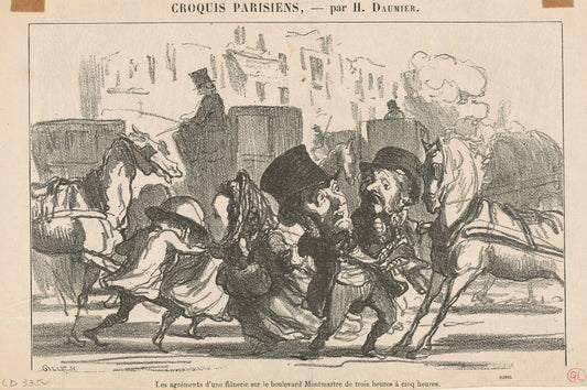 Les agréments d'une flanerie ... by Honoré Daumier (French, 1808 - 1879), 16X12"(A3)Poster Print