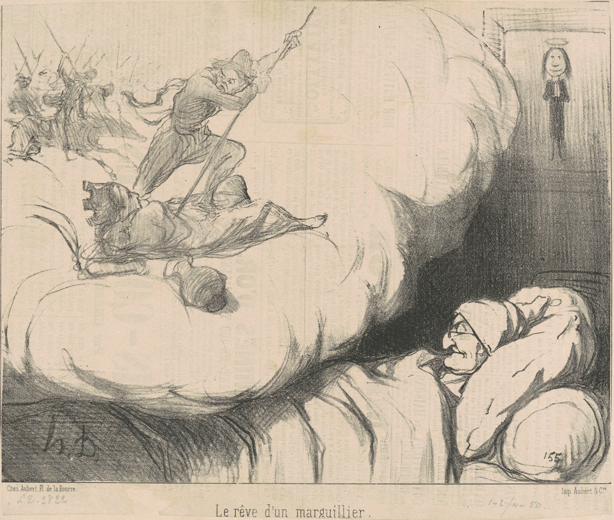 Le rêve d'un marguillier by Honoré Daumier (French, 1808 - 1879), 16X12"(A3)Poster Print