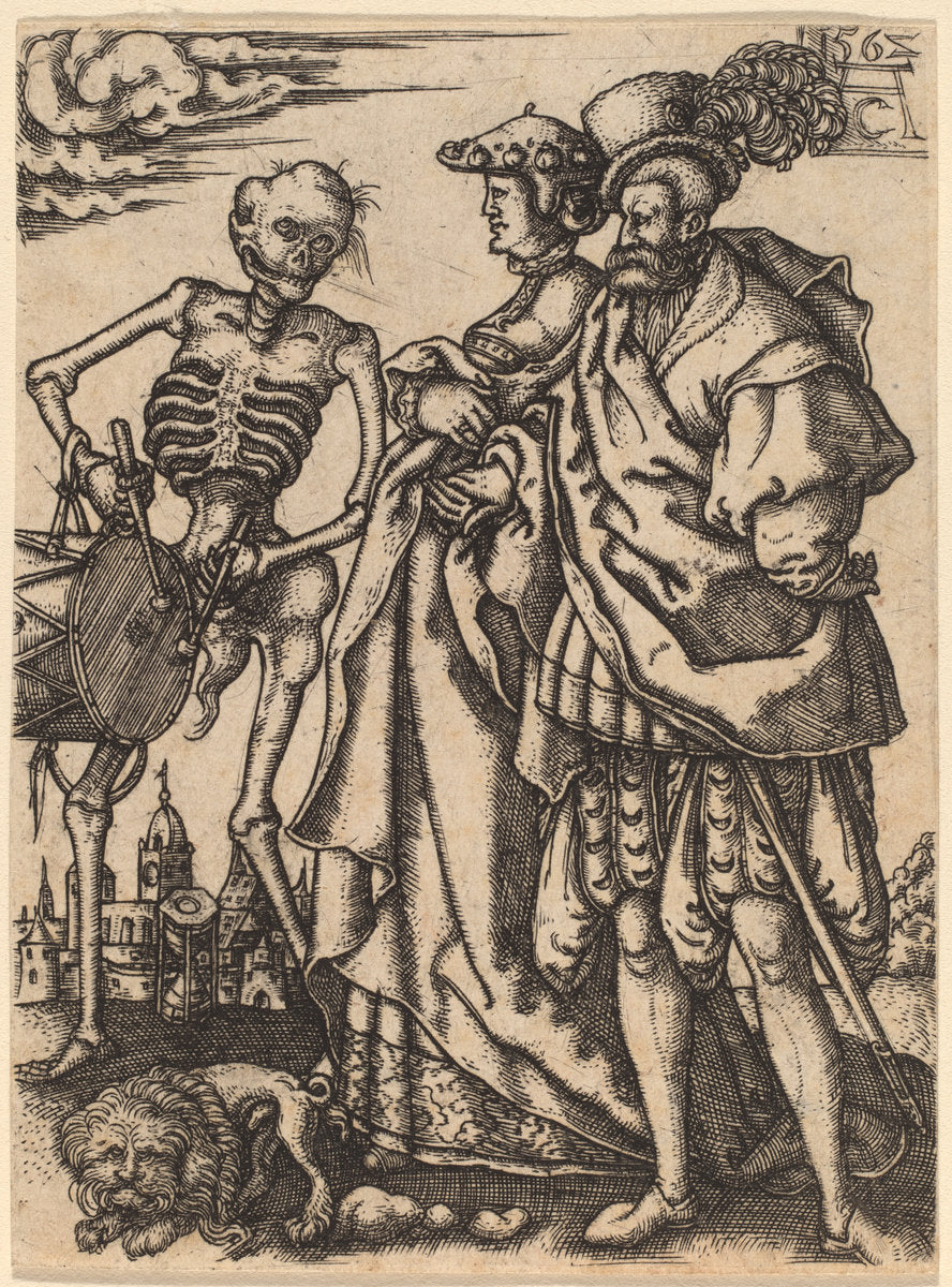 Death with a Couple by Allaert Claesz (Netherlandish, active 1520/1555), 16X12"(A3)Poster Print