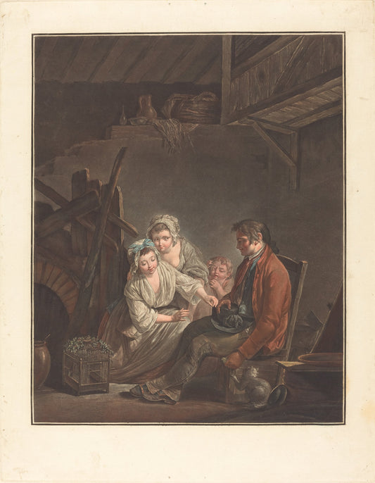 L'oisseau prive by Jean-François Janinet after Jean Jacques Lagrenée II (French, 1752 - 1814), 16X12"(A3)Poster Print