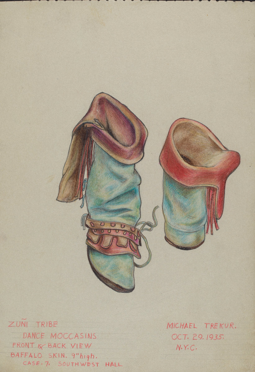 Dance Moccasins by Michael Trekur (American, active c. 1935), 16X12"(A3)Poster Print