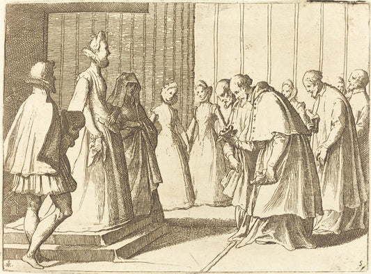 Margaret of Austria Receiving the Homage of Cardinals and Prelates by Raffaello Schiaminossi (Italian, 1572 - 1622), 16X12"(A3)Poster Print