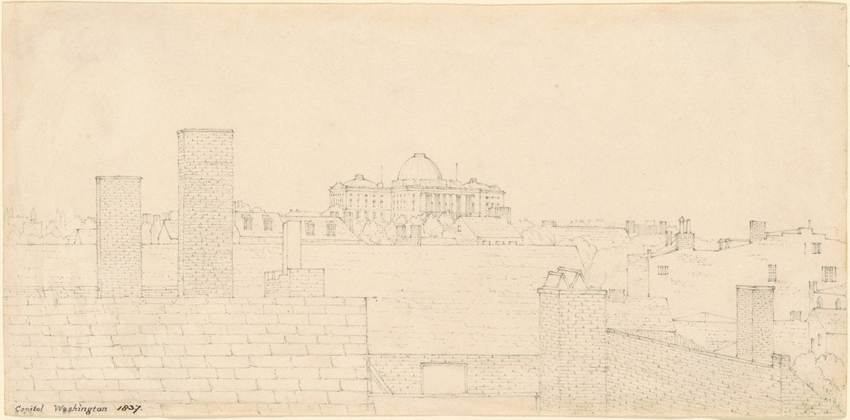 Capitol, Washington by George Strickland (American, 1797 - 1851), 16X12"(A3)Poster Print