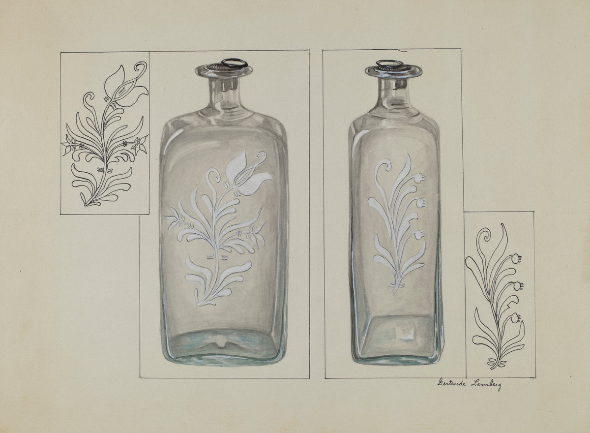 Liquor Bottle by Gertrude Lemberg (American, active c. 1935), 16X12"(A3)Poster Print