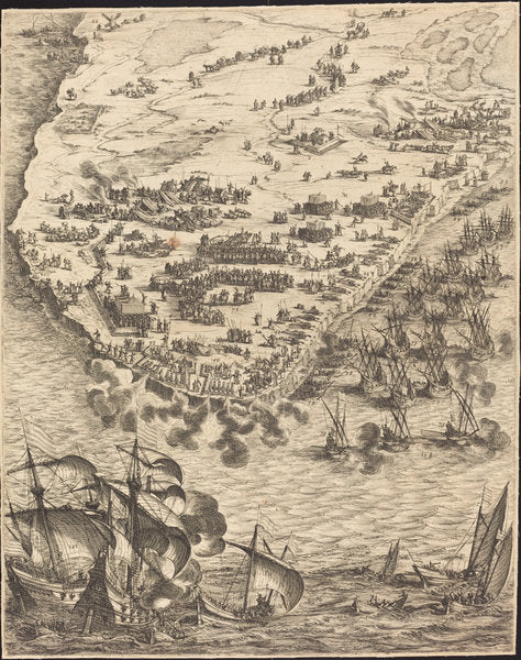 The Siege of La Rochelle [plate 10 of 16; set comprises 1952.8.97-112] by Jacques Callot (French, 1592 - 1635), 16X12"(A3)Poster Print