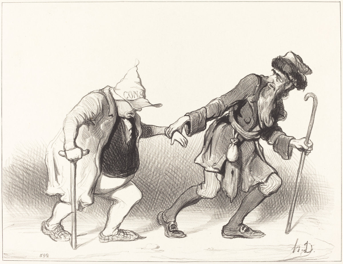 Le Constitutionnel et le Juif errant by Honoré Daumier (French, 1808 - 1879), 16X12"(A3)Poster Print
