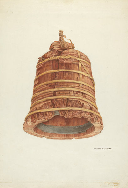 Wooden Bell by Edward Jewett (American, active c. 1935), 16X12"(A3)Poster Print