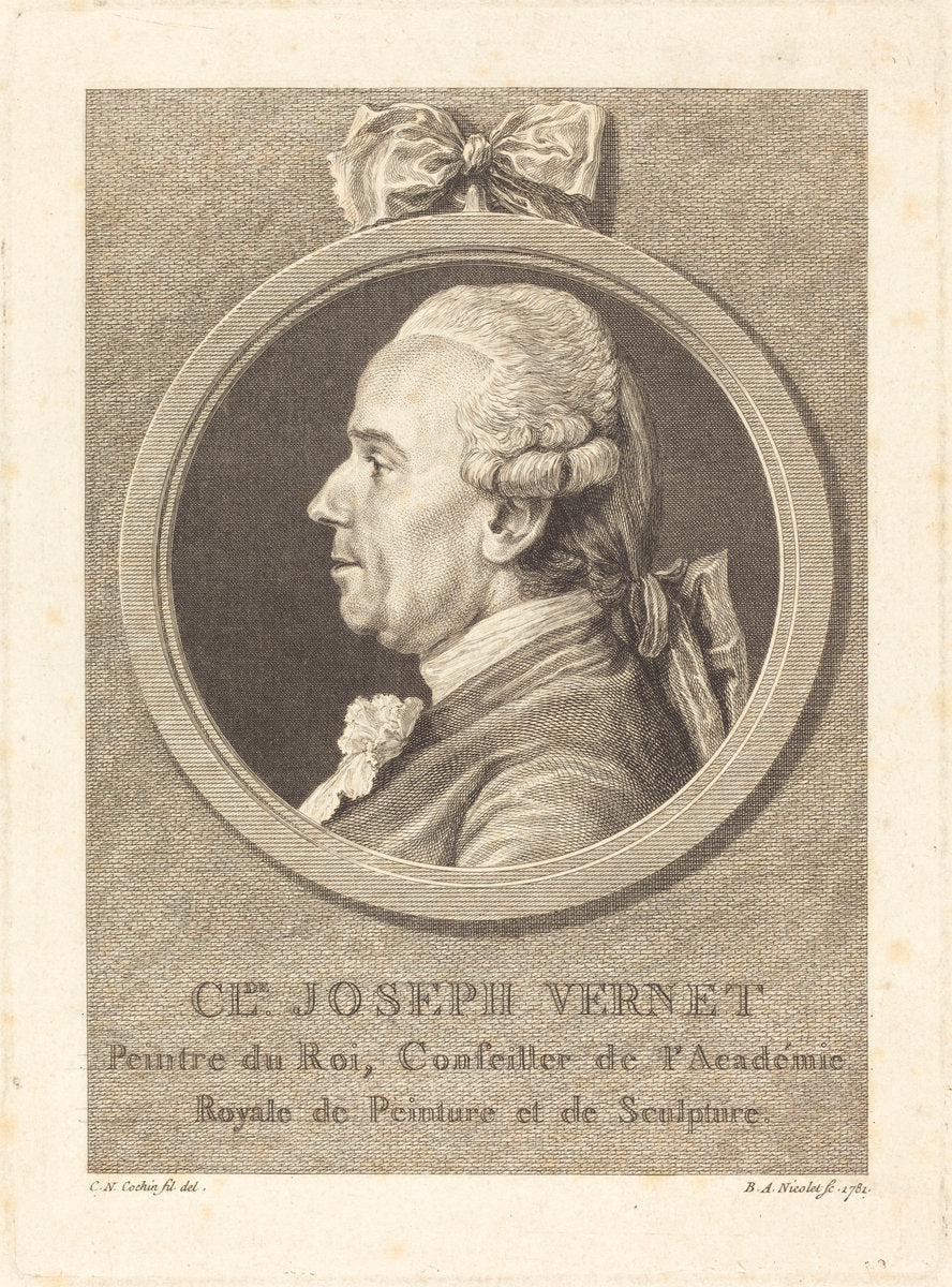 Claude Joseph Vernet by Benedict Alphonse Nicolet after Charles-Nicolas Cochin II (French, 1743 - 1806), 16X12"(A3)Poster Print