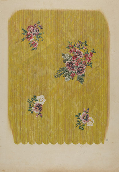 Silk with Embroidered Flowers by Douglas Campbell (American, active c. 1935), 16X12"(A3)Poster Print