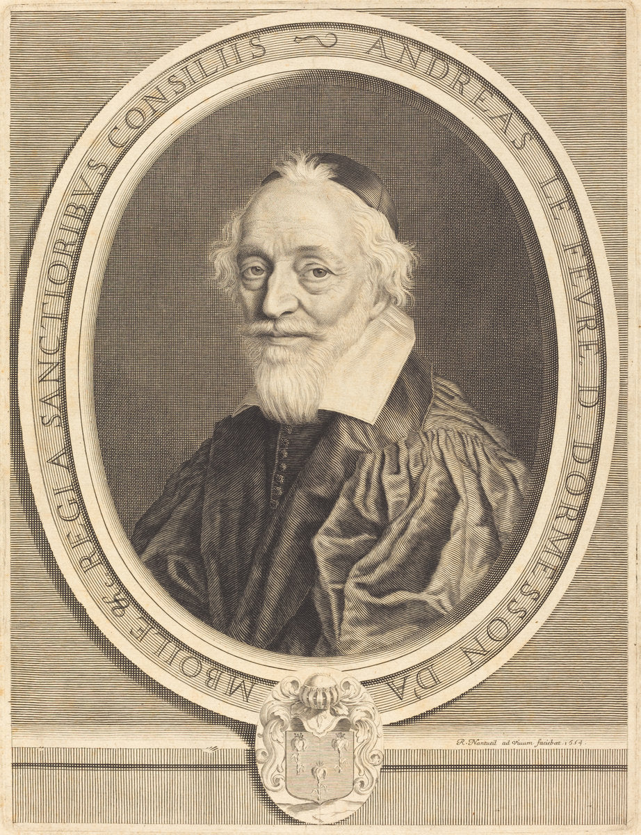 Andre Le Fevre d'Ormesson by Robert Nanteuil (French, 1623 - 1678), 16X12"(A3)Poster Print