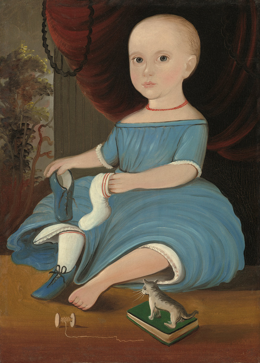 Baby in Blue by William Matthew Prior (American, 1806 - 1873), 16X12"(A3)Poster Print