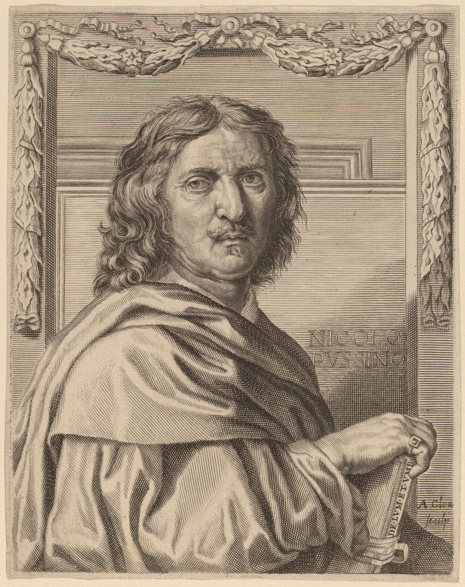 Nicolas Poussin by Albert Clouet (Flemish, 1636 - 1679), 16X12"(A3)Poster Print