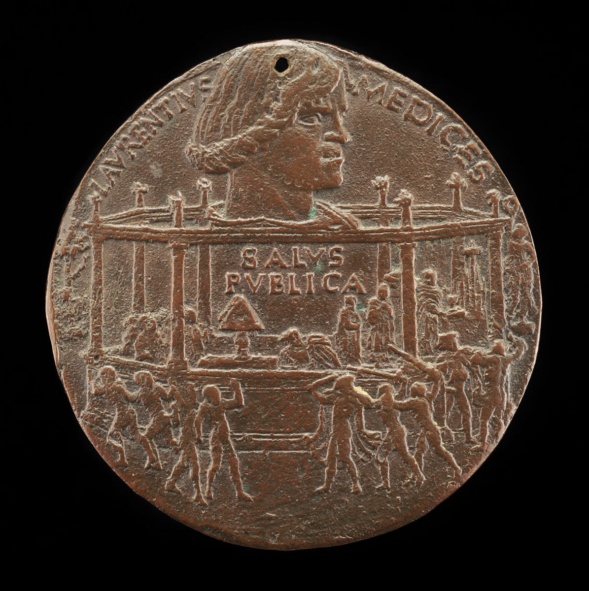 Lorenzo de' Medici, il Magnifico, 1449-1492 (The Pazzi Conspiracy Medal) [obverse] by Bertoldo di Giovanni (Florentine, c. 1430/1440 - 1491), 16X12"(A3)Poster Print