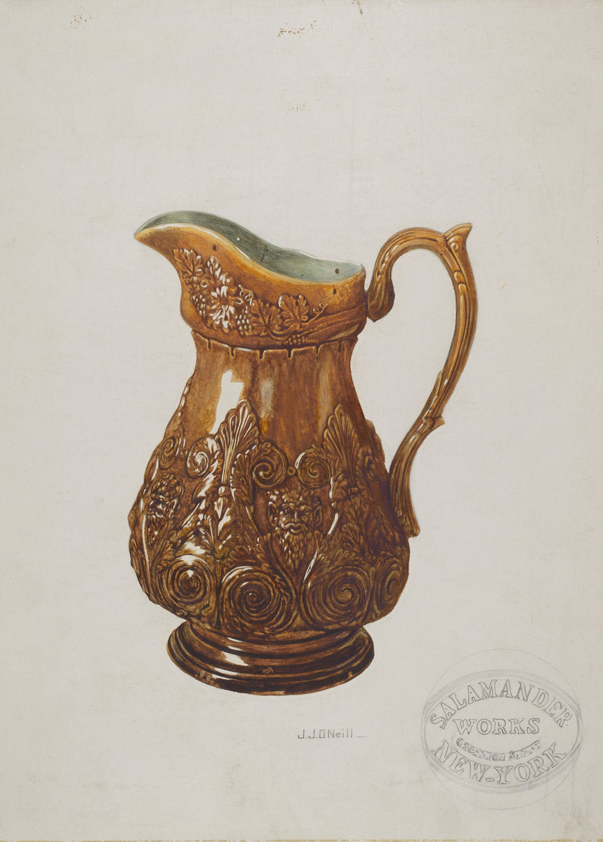 Pitcher by J.J. O'Neill (American, active c. 1935), 16X12"(A3)Poster Print