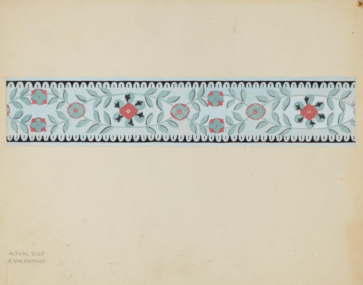 Wall Paper Border by Elizabeth Valentine (American, active c. 1935), 16X12"(A3)Poster Print