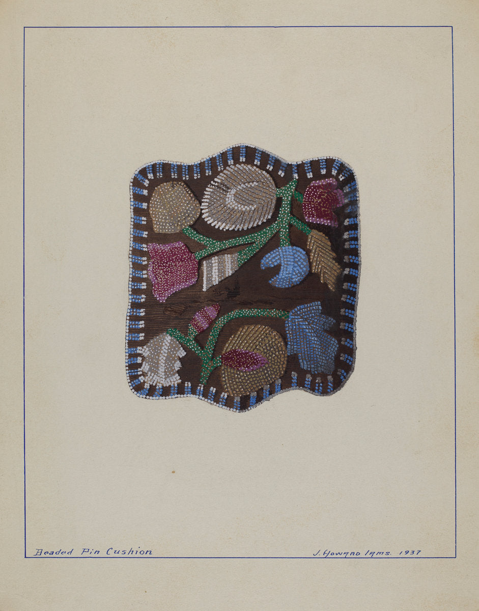 Beaded Pin Cushion by J. Howard Iams (American, active c. 1935), 16X12"(A3)Poster Print