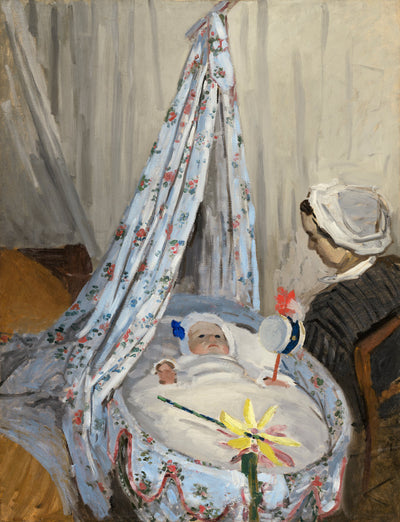 The Cradle - Camille with the Artist's Son Jean by Claude Monet (French, 1840 - 1926), 16X12"(A3)Poster Print